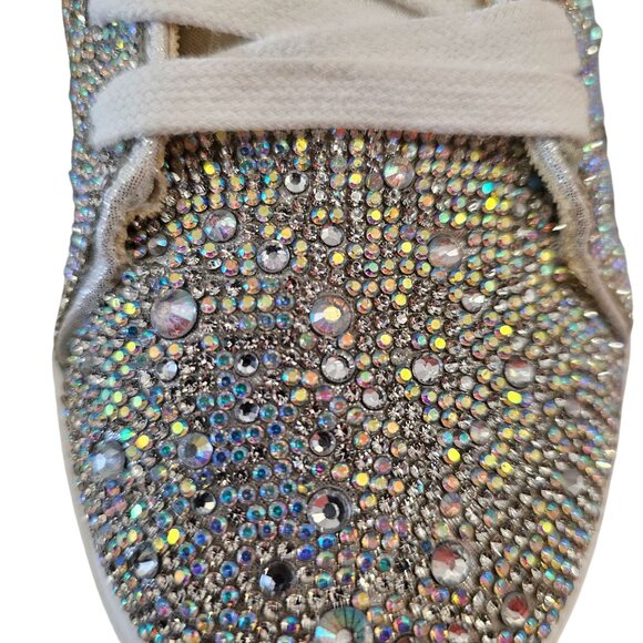 Betsey Johnson Sidny Rhinestone Sneakers Silver/White Size 10M - Picture 2 of 15